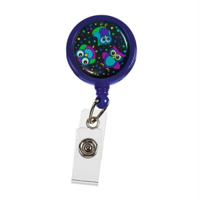 Stethoscope ID Tag ( Retractable - Party Owls Black )