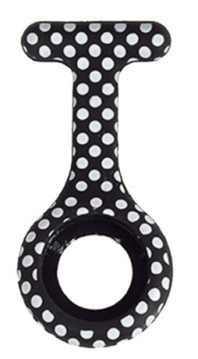 Silicone Fob Watch ( Band Only - Black Polka )