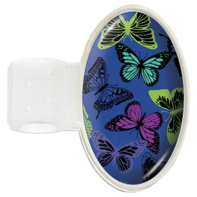 Stethoscope ID Tag ( Dome - Butterflies Navy )