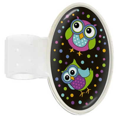 Stethoscope ID Tag ( Dome - Party Owls Black )