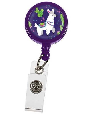 Stethoscope ID Tag ( Retractable - Llama Purple )
