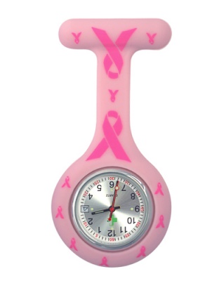 Silicone Fob Watch with Date Function ( Pink Ribbon )