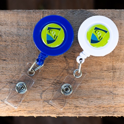 CQU Retractable Zinger ( Blue - Badge Reel with ID Card     Strap )