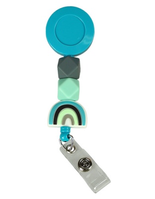 Stethoscope ID Tag ( Retractable - Beaded Turquoise )
