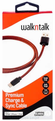 Charge & Sync Cable ( Lightning - Red / Blk )