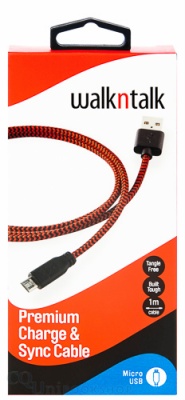 Charge & Sync Cable ( Micro USB - Red / Blk )