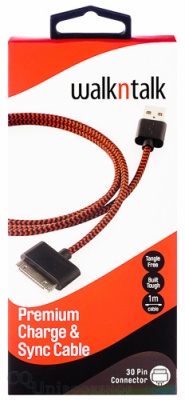 Charge & Sync Cable ( 30 Pin - Red / Blk )