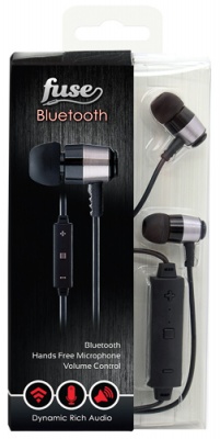 Bluetooth In Ear Earbuds ( Black - with in-line volume      control )