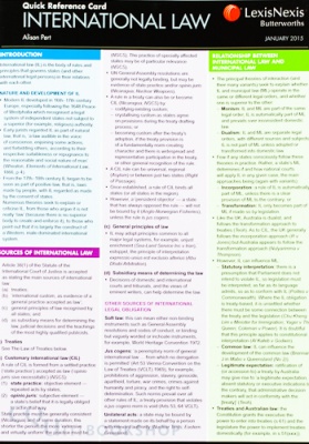Quick Reference Card : International Law