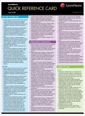 Quick Reference Card : Civil Procedure
